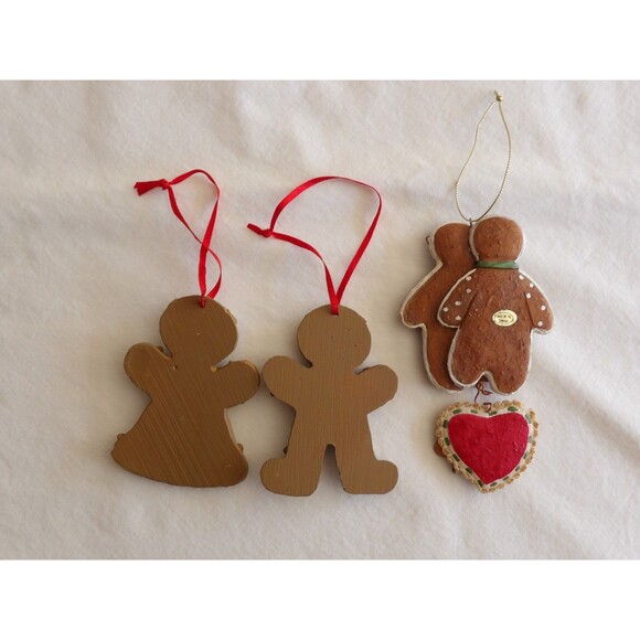 Lot 3x Christmas Gingerbread House Ornaments 6" Grandma Grandpa Man Woman - Picture 6 of 16